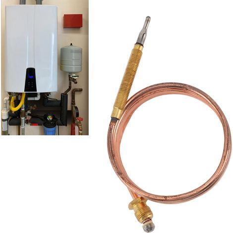 Thermocouple Remplacement pour Four, Appareil de Gaz, Chauffage et Ballon d'eau Chaude - Sonde de Température Protecteur Anti-Flamme (35.4in/900mm) avec 5 Accessoires (1/5)