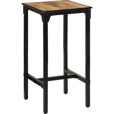 Table de bar 60 x 55 x 107 cm en bois de manguier massif e fer noir DEC029439 (1/5)