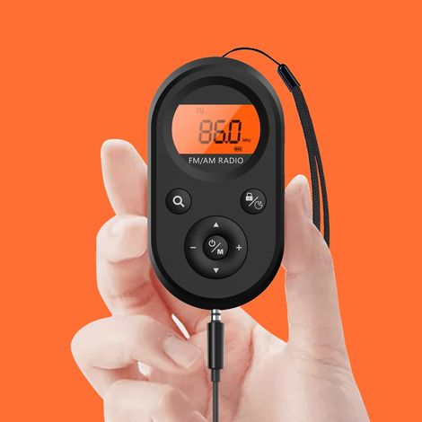 Tragbares AM/FM-Radio, persönliches Taschenradio, wiederaufladbar, optimaler Empfang, lange Akkulaufzeit, Stereo-Kopfhörer, Radio zum Wandern, Spazierengehen und Joggen.