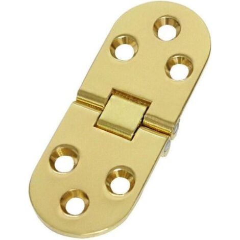 Juego de 4 bisagras plegables para mesa con bordes redondeados – Metal de zinc color oro – Bisagras plegables para mesas de costura, muebles y armarios