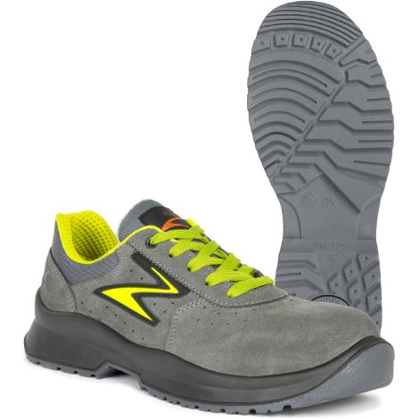 Chaussures de travail basses Pezzol Ascari S1P SRC en cuir velours Velourtech N.46 gris/jaune fluo anti-perforation Grigio + Giallo fluo 46