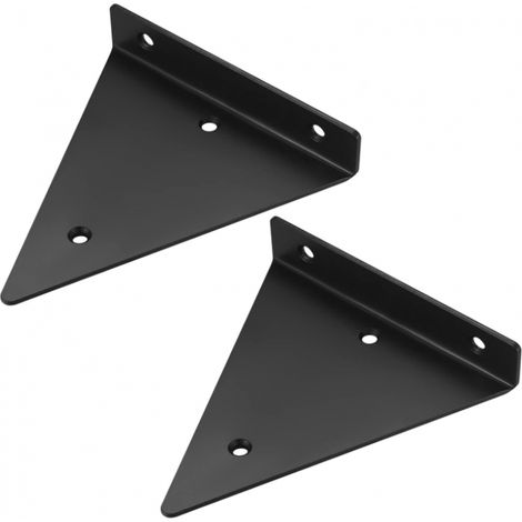 Sollbry Paquete de 2 soportes flotantes para estantes (14 cm x 13 cm): soporte de pared triangular invisible de alta resistencia para estanterías de almacenamiento y libros. (1/5)