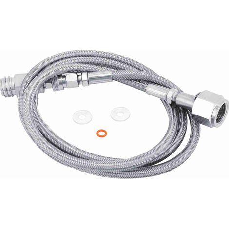 Adaptateur Tuyau Extérieur pour Siphon SodaStream - 1,5m Acier Inoxydable Raccord TR21-4 CGA320 Argenté Robuste et Étanche (1/5)
