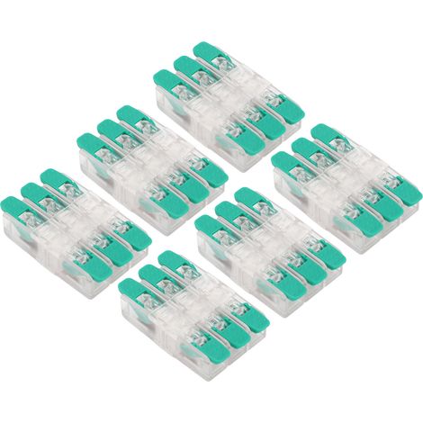 10-teiliger elektrischer Steckverbinder, 3-Eingang 3-Ausgang Schnellanschlussklemme, 0,5-6 mm² Leiterdraht, 41 A 450 V, kompakter Kabelklemmenblock. (1/5)
