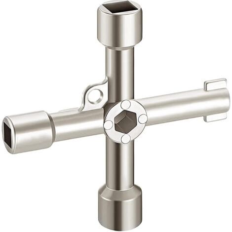 QORVA-Clé multifonction à 4 voies pour l'ouverture des armoires de commande et des compteurs d'eau. (1/5)