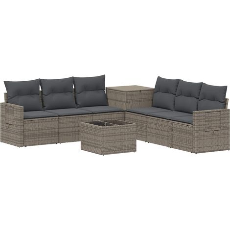 Ensemble de Canapés 8 pc Gris et Gris foncé 55 x 55 x 37 cm vidaXL (1/5)