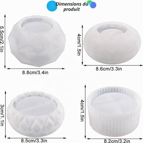 Silicone Mould for Candle Holder Epoxy Resin Concrete Vase for Succulent Plant Pot, Flower Pot, Pen Holder, Aroma for DIY Home Office Decorations (1/3)