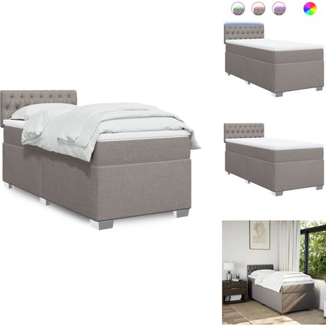 Boxspringbett mit Matratze Taupe 90x190 cm Stoff - Boxspringbett - Doppelbett - Bettenrahmen - Schlafen - Liegekomfort (1/5)