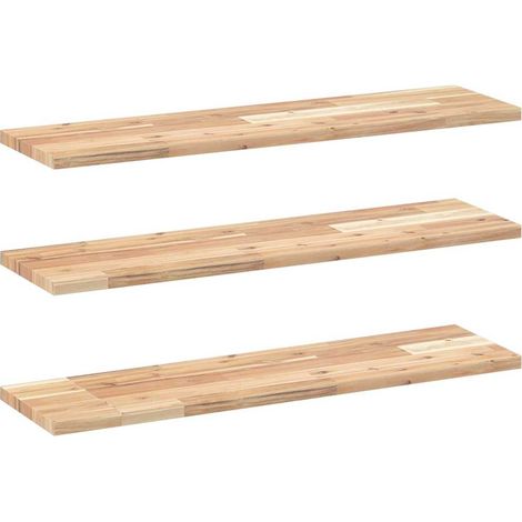 Maison Exclusive - Schweberegale 3 Stk. 80x20x2 cm Massivholz Aka