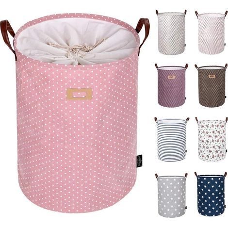 Cesta organizadora de ropa de 19 pulgadas, plegable, bolsa de lavandería de gran capacidad, rosa (1/4)