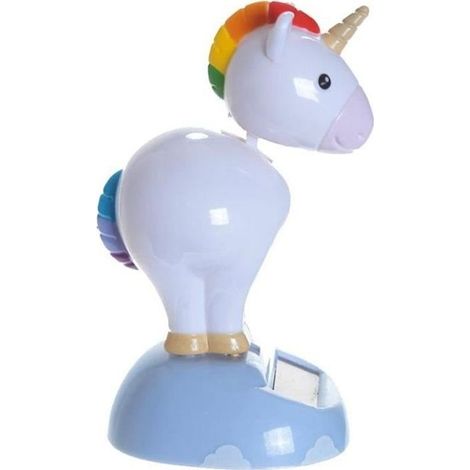 Solarbetriebene Einhornfigur. Größe: 10 x 5 x 5 cm. Material: Kunststoff. Betrieb ohne Batterie. (1/2)