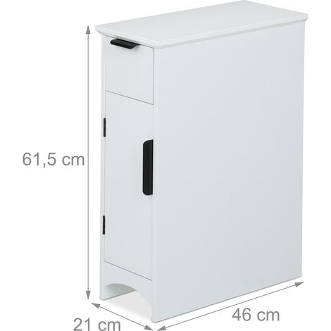 Armario de almacenamiento estrecho con cajón 60 x 40 x 30 cm diseño moderno y práctico en MDF blanco 130016582 (1/4)