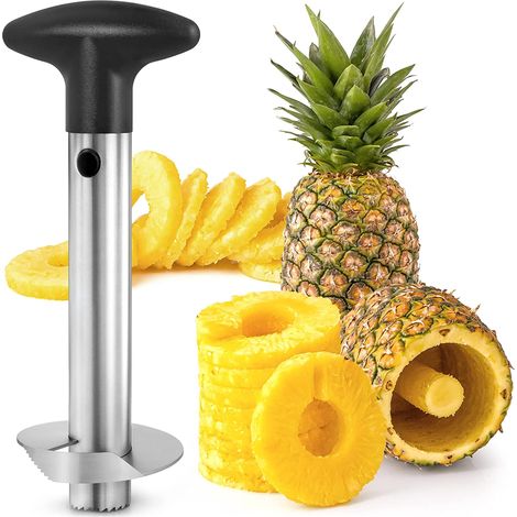 Coupe-ananas en acier inoxydable pour retirer facilement le cœur et découper l'ananas - Coupe-ananas ultra-rapide pour un gain de temps (1/5)