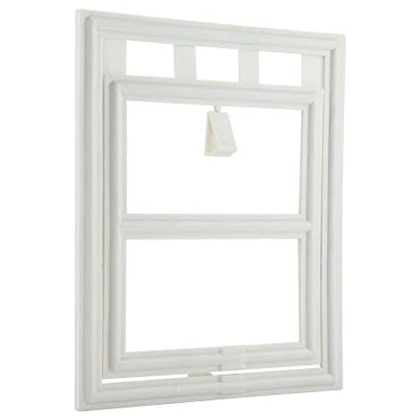 Porte battante pour chats (porte pour animaux), avec moustiquaire et verrouillage automatique du cadre, taille L, blanche (1/5)