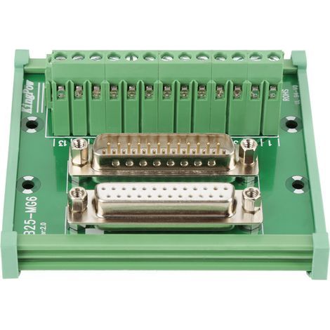 Module d'interface de montage sur rail DIN Zoternen avec bornier de dérivation DB25 D Sub mâle et femelle (1/5)