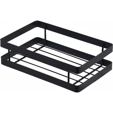 Thick Storage Basket, Kitchen Shelf, Bathroom Shelf, Black (20cm)