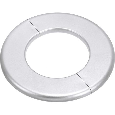 Plaque d'Écussons Auto-Adhésive Ronde 3.07"/78mm, Couverture Murale en ABS pour Tuyau d'Eau, Cache Mitigeur Douche Boucles Rosace Robinet Chauffage Plomberie, Argenté (1/5)