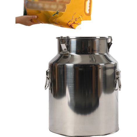 Contenitore sigillato, capacità 28 litri, forma rotonda, guarnizione in silicone, tre clip di chiusura, acciaio inox 201. (1/5)