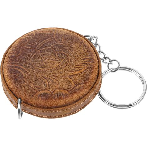 jojofuny Mètre Ruban Portable Cuir Souple 1,5 M Rétractable, Mini Ruban Rond Porte-Clés pour Bricolage et Déplacements