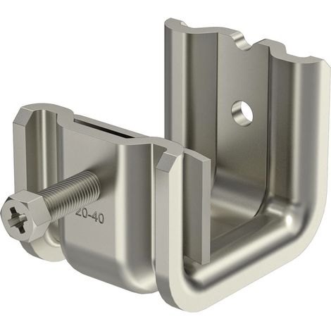 OBO Bettermann Bride de fixation modèle lourd 20-40mm Acier inoxydable, inoxydable A4 1.4404 brut, post-traité, 1486294