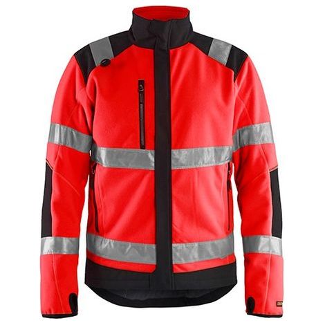 Veste de travail polaire coupe vent haute visibilité 4888 - Rouge fluo/Noir XXXL (1/2)