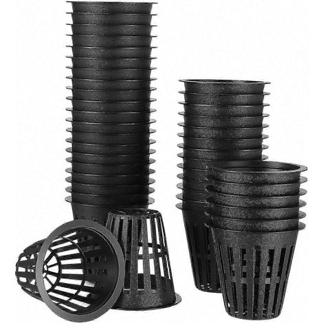 60 Godets de Culture à Filet Fendu 5 cm, Pots de Jardinage Hydroponique à Large Rebord pour Panier de Seau (1/5)