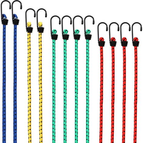 12 elastische Gummiseile, Gepäckverlängerungsseile 95 cm x 8 mm Ø