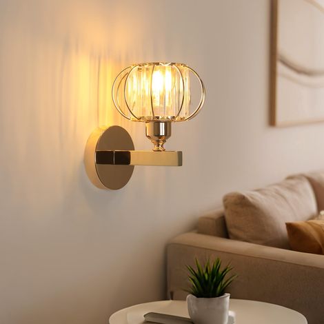 Applique Murale Cristal Moderne Dorée E27 (1/5)