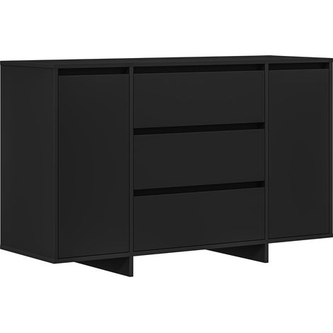 Buffet Meuble de rangement avec tiroir Noir 120 x 41 x 75 cm Bois d'ingénierie (1/5)