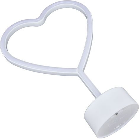 Pinkfarbenes, neonbeleuchtetes LED-Herz mit Sockel, Schlafzimmerdekoration für Hochzeiten und Geburtstage, batteriebetrieben (Batterien nicht im Lieferumfang enthalten). (1/5)