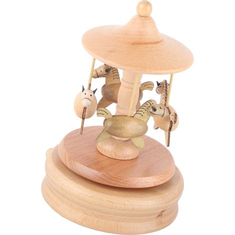boîte à musique carrousel en bois (1/5)