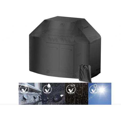 Housse de protection de barbecue noir ultra résistant 152x71x112cm (1/3)