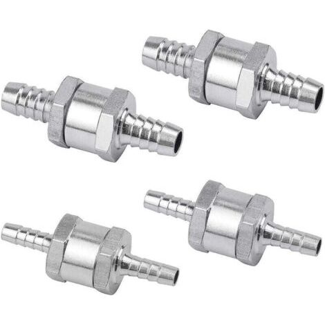 Pair - Set de 4 Clapet Anti-retour Gasoil 6/8/10/12mm, Valve Carburant en Alliage d\\'aluminium avec Flche pour pour Essence Diesel Voiture Bateau Moto (1/5)