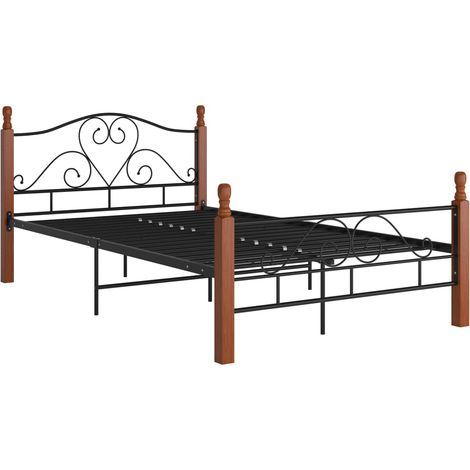 Maison Exclusive - Bettgestell Schwarz Metall 120x200 cm