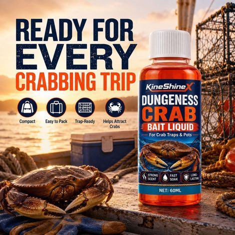 KineShineX Treasure Crab Bait Liquid, speziell für Krabbenkäfige und -netze entwickelt, verbessert den Geschmack, lockt Krabben an, hat ein lang anhaltendes und sich schnell verbreitendes Aroma. (1/5)