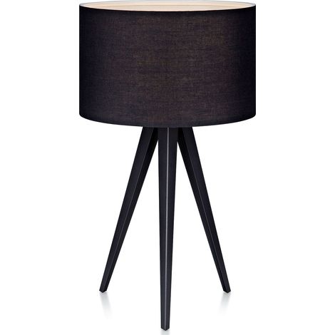 Lampada LED da tavolo comodino moderna treppiede nero Teamson Home VN-L00009-EU (1/5)