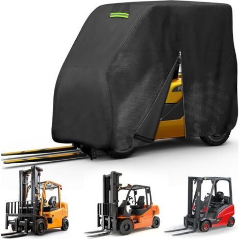 Protective cover for forklift, all-season, waterproof, sun-resistant, snow-resistant and UV-resistant, with zippered door, reflective strips and windproof buckle (1/4)