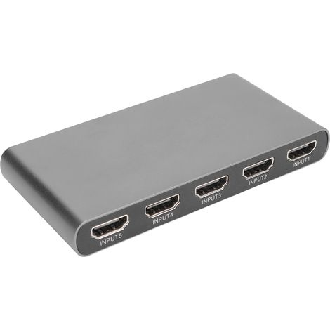 Commutateur HDMI 5 entrées 1 sortie 4K 60Hz, télécommande incluse, splitter multimédia haute définition