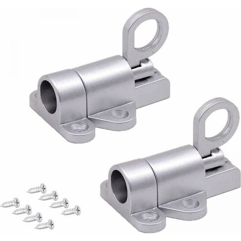 Automatique Verrou Porte Aluminium, 2 Pièces Loquet à Ressort, Verrou Porte à Rebond, Verrou de Porte à Verrouillage Automatique, pour Portes de Balcon (1/4)