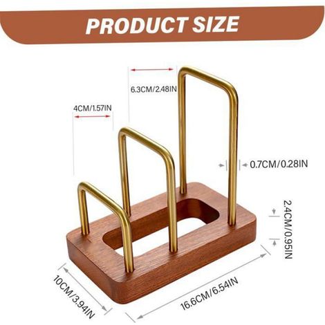 Support pour planches à découper - Égouttoir - Support de rangement en bois massif - Support en acier inoxydable - Gain de (1/4)