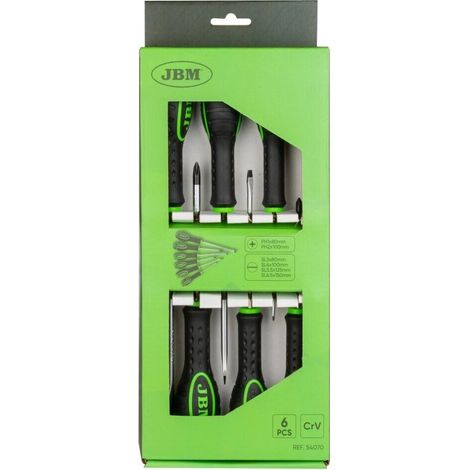 SERIE DI CACCIAVITI DA 6 Pezzi JBM KIT di GIRAVITI TAGLIO E CROCE 54070 (1/3)