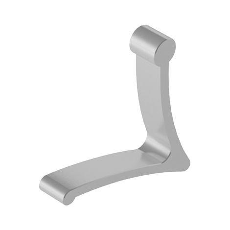Crochet pm aluminium - Décor : Anodisé argent - Hauteur : 30 mm - Largeur : 6 mm - Matériau : Aluminium - Profondeur : 31 mm - ZOBAL (1/4)