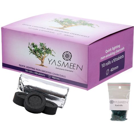 Carbone Yasmeen Bakhoor, 1 scatola da 100 pezzi - 40 mm (1/5)
