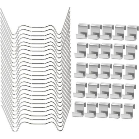 Clips en acier inoxydable pour verre - ZOR® - Lot de 50 - Clips de vitrage 25 W - Clips Z 25 - Acier inoxydable (1/5)