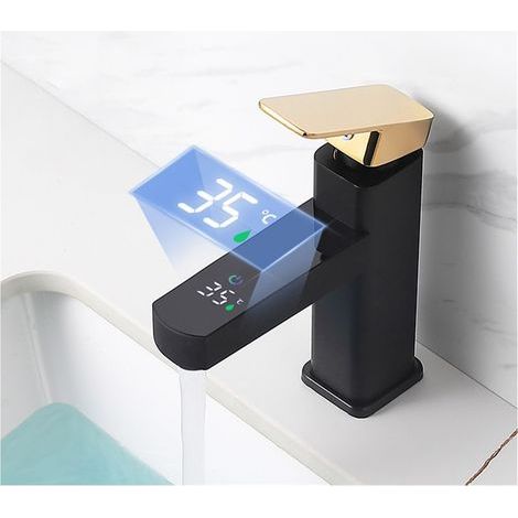Mitigeur Lavabo LED Intelligent - Affichage Numérique de Température, Production Hydroélectrique, Mitigeur Lavabo Robinet (1/4)