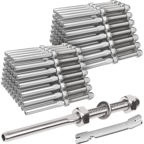 Confezione da 100 tappi terminali per ringhiere da terrazza filettati da 1/8", acciaio inossidabile T316, per pali in legno/metallo da 2"x2".