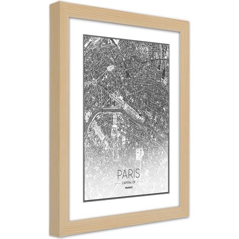 Quadro con cornice, Piano regolatore di Parigi - 70x100 (1/5)