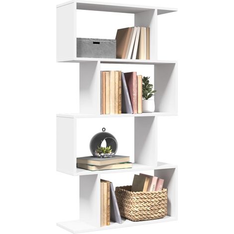 vidaXL Libreria divisoria a 4 ripiani bianca 70x24x129 cm in