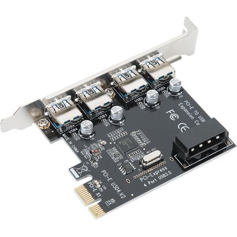 Scheda di espansione PCI Express per periferiche USB 3.0, con supporto per trasferimento dati a 5 Gbit/s, dotata di regolatori di tensione e supporto per tecnologia di autoalimentazione ad alta potenz