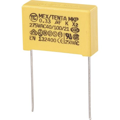 TRU COMPONENTS MKP-X2 1 St. MKP-X2-Funkentstör-Kondensator radial bedrahtet 0.33 µF 275 V/AC 10 % 2